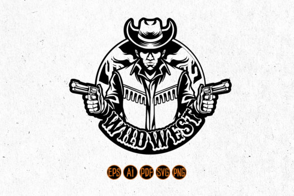 Cowboy Wild West Mascot Silhouette Review
