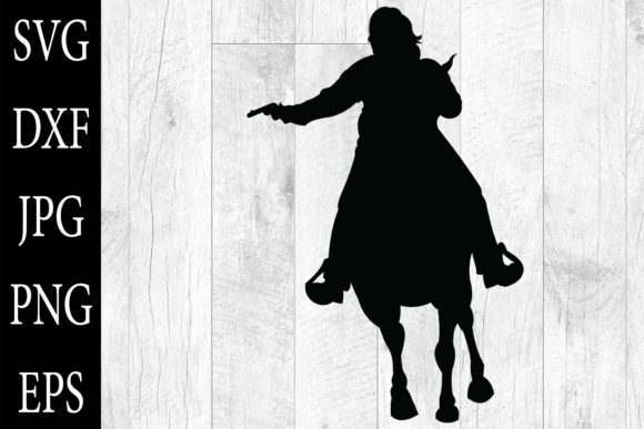 Mounted Shooting Silhouette SVG Cowboy