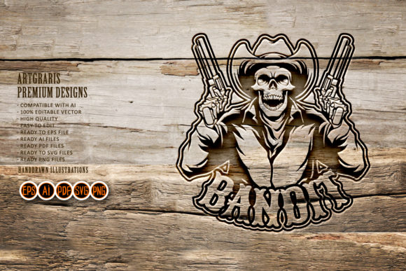 Skull Cowboy Bands Silhouette Logo Review