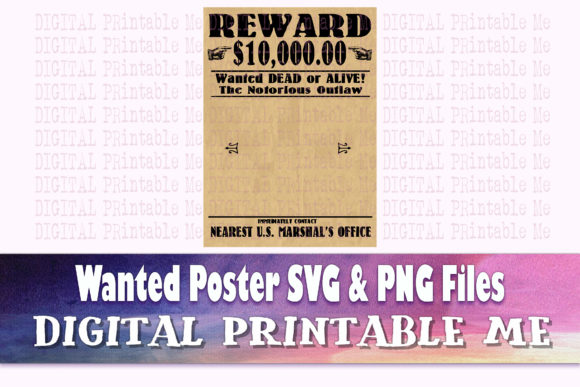 Wanted Poster SVG Cowboy Ransom Reward